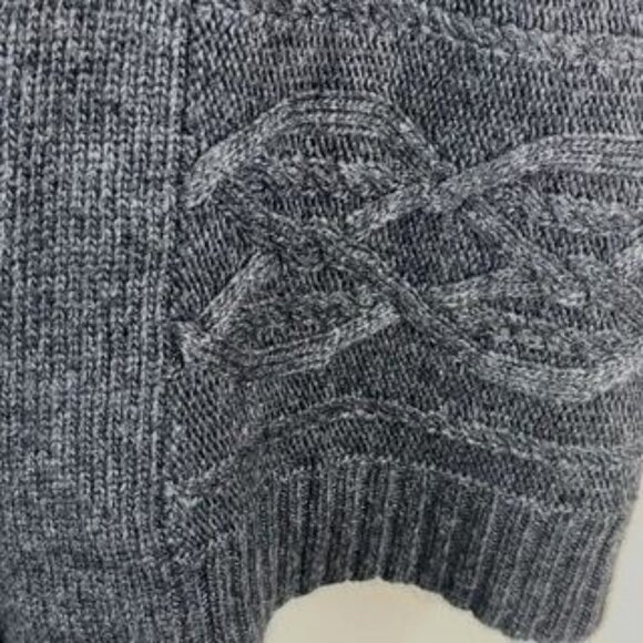 Vintage Womens Angora Wool Celtic Cable Knit Open Cardigan Sweater Large Neutral - Picture 4 of 9